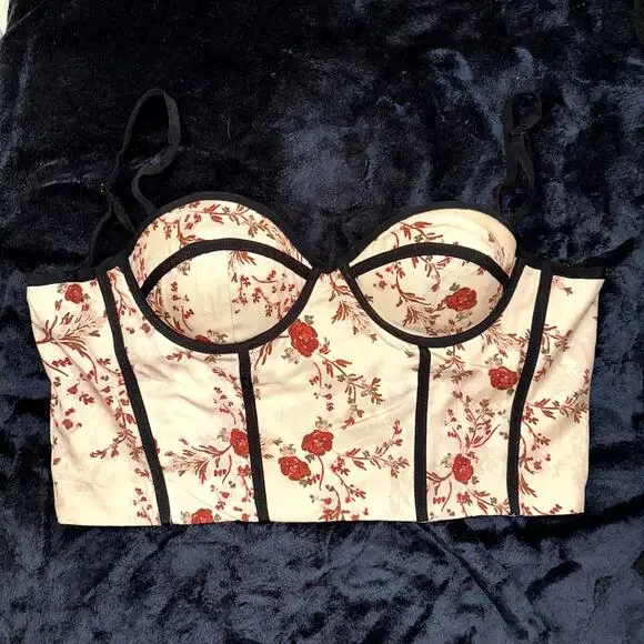NWT LOVERS + FRIENDS FLORAL BUSTIER CORSET TOP XL - Picture 3 of 8